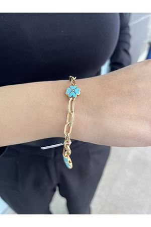 CETAŞ MAVİ MİNELİ YONCA BİLEKLİK