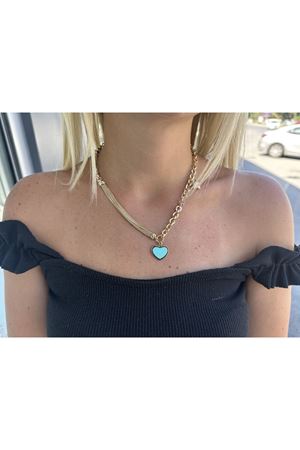 CETAŞ ETERNA KOLYE MAVİ KALP