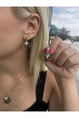 Cetaş Fortuna Koleksiyonu Mavi Kalpli Yonca Kolye