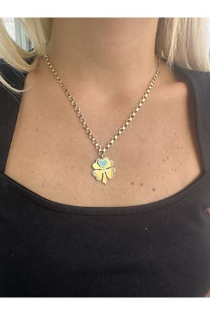 Cetaş Fortuna Koleksiyonu Mavi Kalpli Yonca Kolye