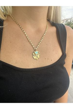 Cetaş Fortuna Koleksiyonu Mavi Kalpli Yonca Kolye