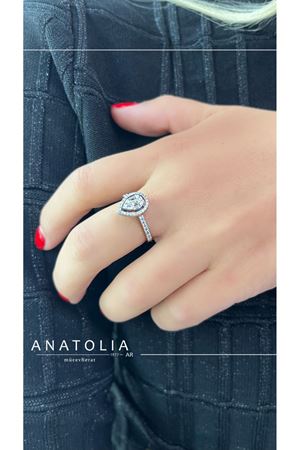 Pırlanta Damla Model Baget Yüzük