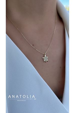 KAPLUMBAĞA BEYAZ TAŞLI KOLYE