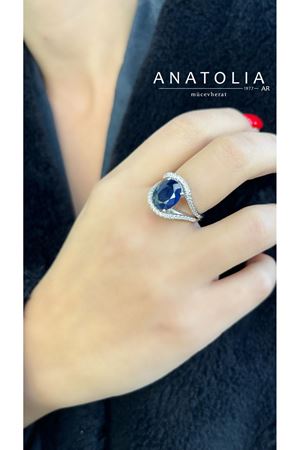 4.78 KARAT SAFİR VE 0.17 KARAT PIRLANTA TASARIM YÜZÜK