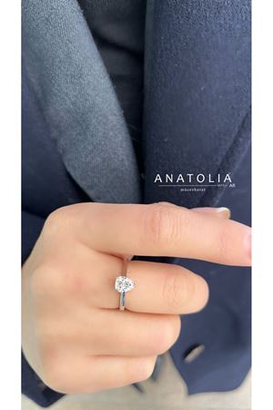 0.56 Karat G VS Pırlanta Kalp Tektaş Yüzük