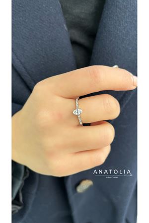 0.54 Karat F-G VS Pırlanta Markiz Tektaş Yüzük