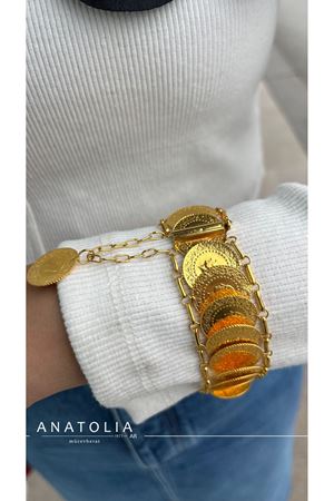22 Ayar Altın Komple Çeyrekli Sallantılı Bileklik