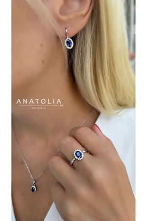 PIRLANTA VE SAFİR TASARIM KOLYE KÜPE YÜZÜK SETİ