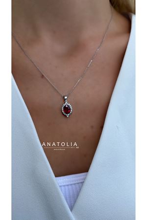 PIRLANTA VE YAKUT TASARIM KOLYE KÜPE YÜZÜK SETİ