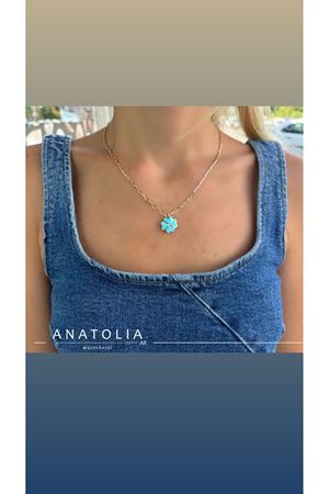 CETAŞ ETERNA MAVİ YONCA KOLYE