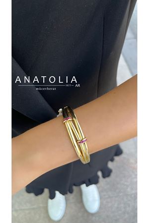 CETAŞ ETERNA KOLEKSİYONU VİVA MAGENTA TAŞLI KELEPÇE BİLEKLİK