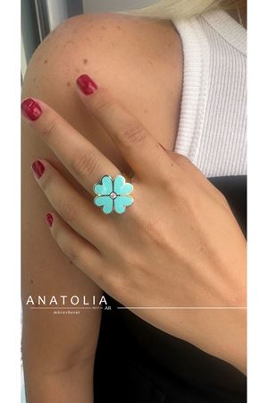 CETAŞ ETERNA MAVİ YONCA YÜZÜK