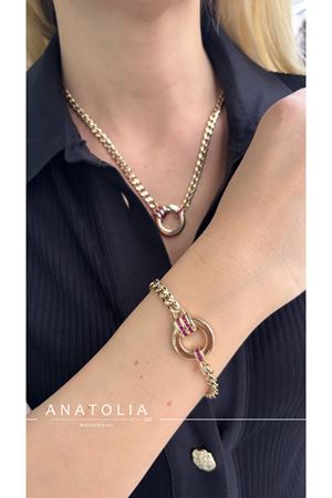 CETAŞ ETERNA VİVA MAGENTA TAŞLI KOLYE