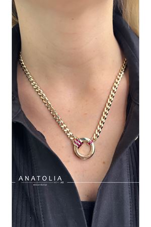 CETAŞ ETERNA VİVA MAGENTA TAŞLI KOLYE