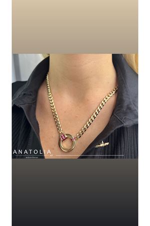 CETAŞ ETERNA VİVA MAGENTA TAŞLI KOLYE