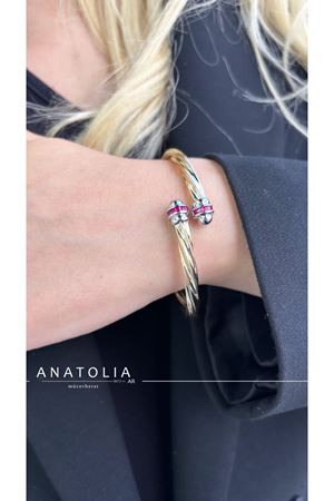 CETAŞ ETERNA VİVA MAGENTA TAŞLI KELEPÇE BİLEKLİK