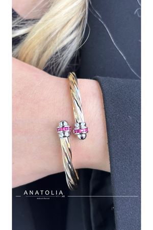 CETAŞ ETERNA VİVA MAGENTA TAŞLI KELEPÇE BİLEKLİK